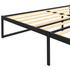 Metallbett HELENA 180 x 200 cm schwarz/natur