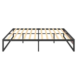 Metallbett HELENA 180 x 200 cm schwarz/natur