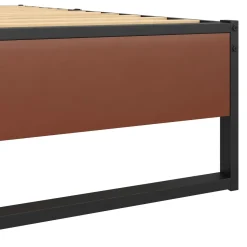 Metallbett HELENA 180 x 200 cm schwarz/natur