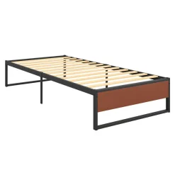 Metallbett HELENA 90 x 200 cm schwarz/natur
