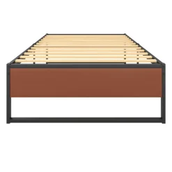 Metallbett HELENA 90 x 200 cm schwarz/natur