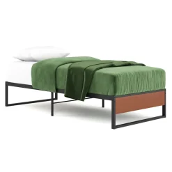 Metallbett HELENA 90 x 200 cm schwarz/natur