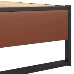 Metallbett HELENA 90 x 200 cm schwarz/natur