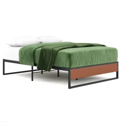 Metallbett HELENA 140 x 200 cm schwarz/natur
