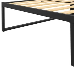 Metallbett HELENA 140 x 200 cm schwarz/natur