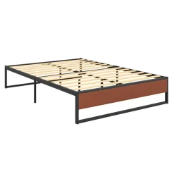 Metallbett HELENA 140 x 200 cm schwarz/natur