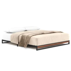Metallbett HERTA 180 x 200 cm schwarz/natur