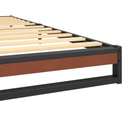 Metallbett HERTA 180 x 200 cm schwarz/natur