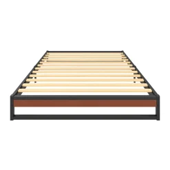 Metallbett HERTA 90 x 200 cm schwarz/natur