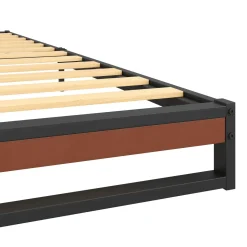 Metallbett HERTA 90 x 200 cm schwarz/natur