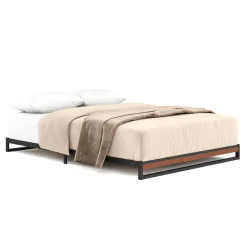 Metallbett HERTA 140 x 200 cm schwarz/natur
