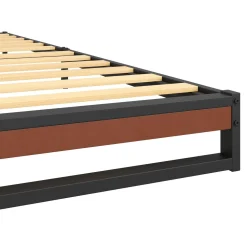 Metallbett HERTA 140 x 200 cm schwarz/natur