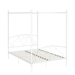 Metallbett Himmelbett COLETTE 140 x 200 cm weiss