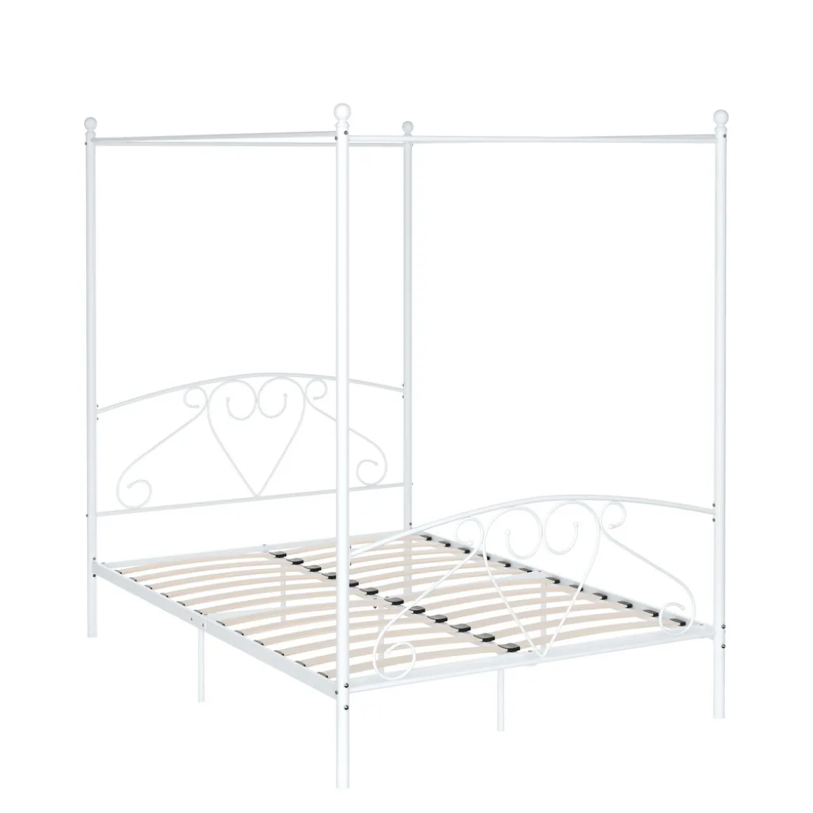 Metallbett Himmelbett COLETTE 140 x 200 cm weiss