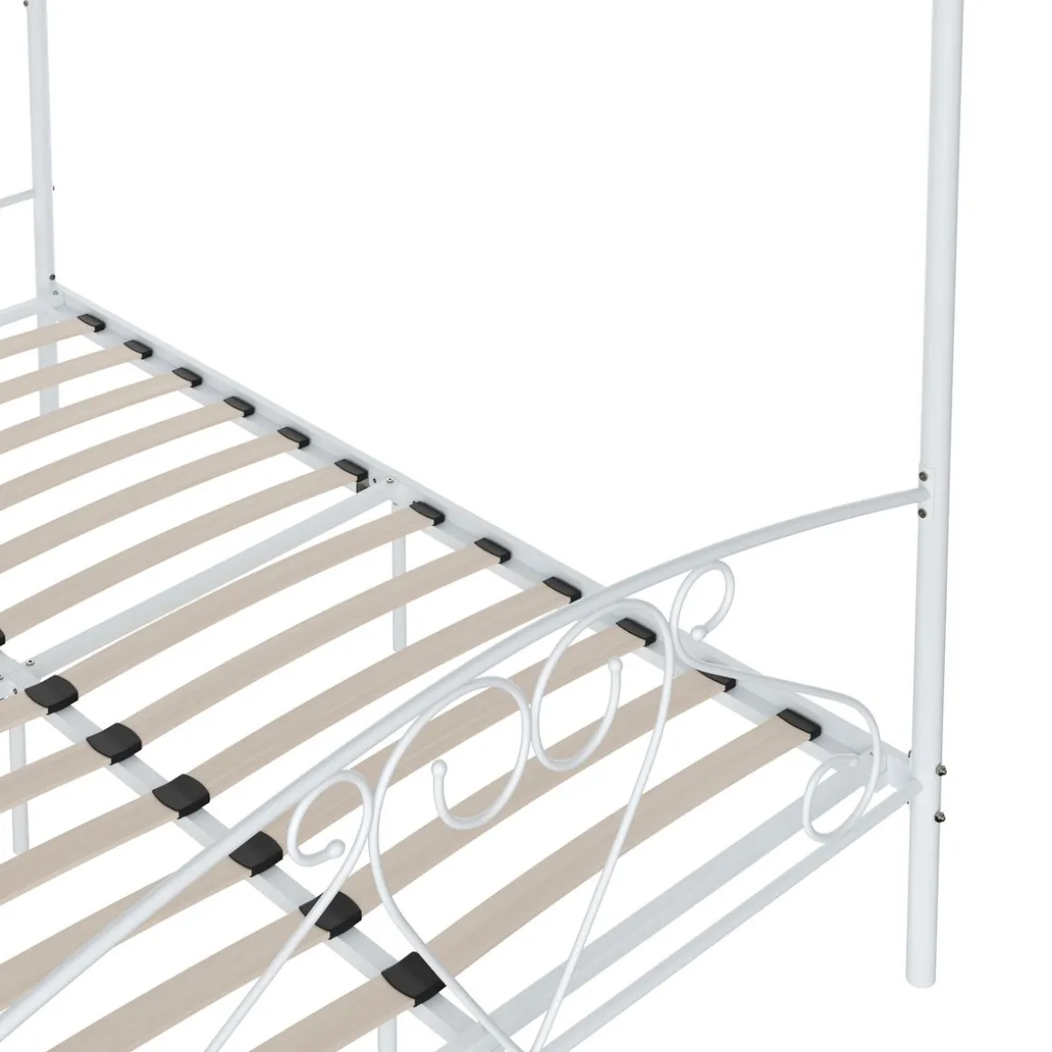 Metallbett Himmelbett COLETTE 140 x 200 cm weiss