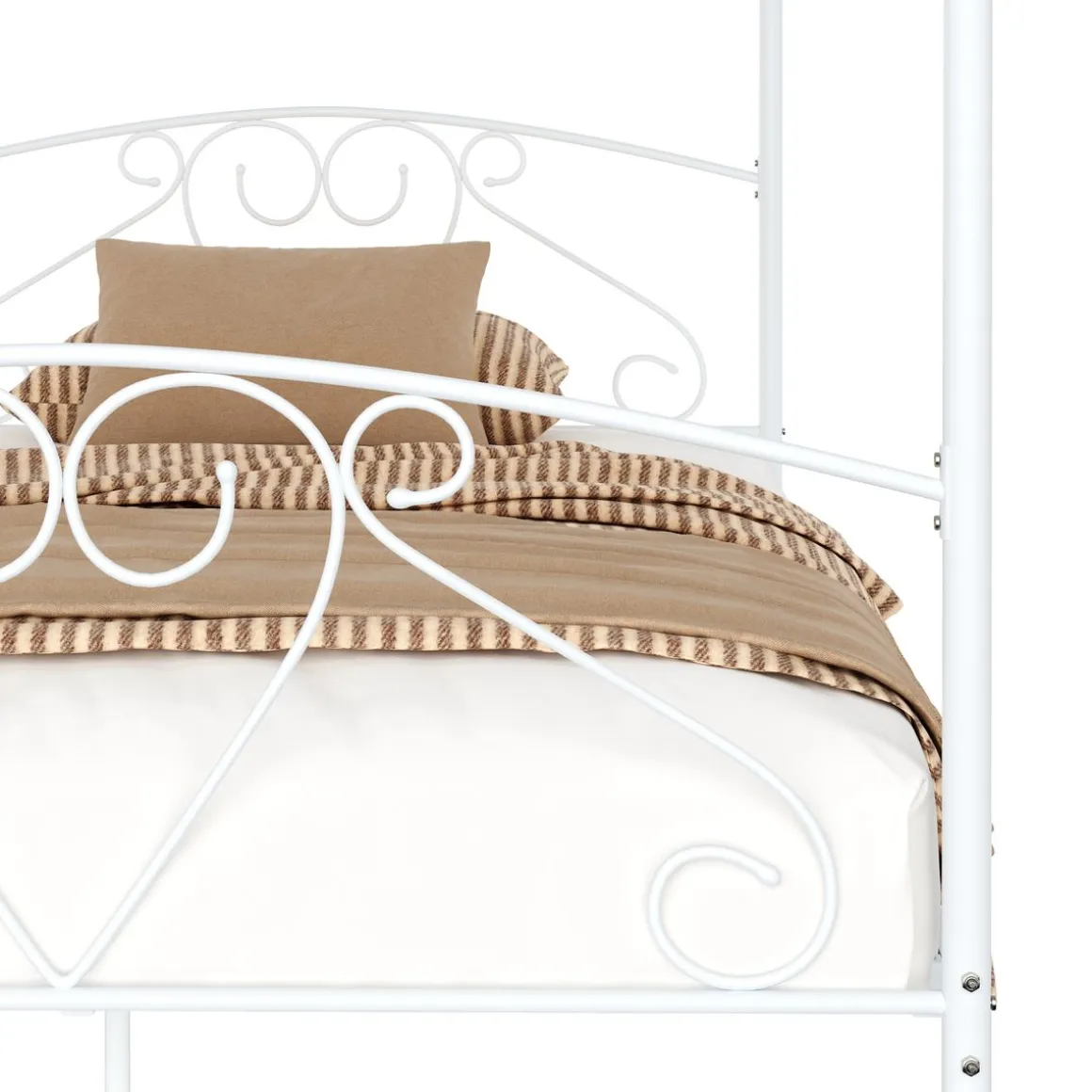 Metallbett Himmelbett COLETTE 140 x 200 cm weiss