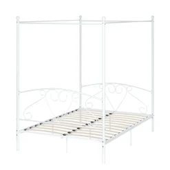 Metallbett Himmelbett COLETTE 140 x 200 cm weiss