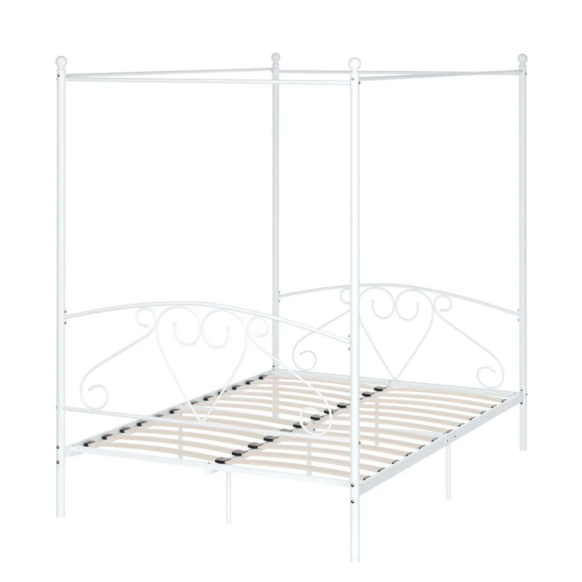 Metallbett Himmelbett COLETTE 140 x 200 cm weiss