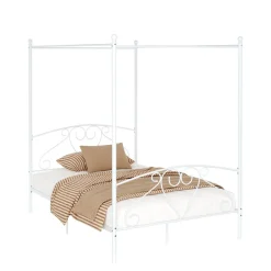 Metallbett Himmelbett COLETTE 140 x 200 cm weiss