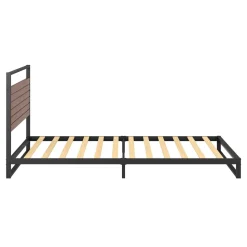 Metallbett INGRID 90 x 200 cm schwarz/natur