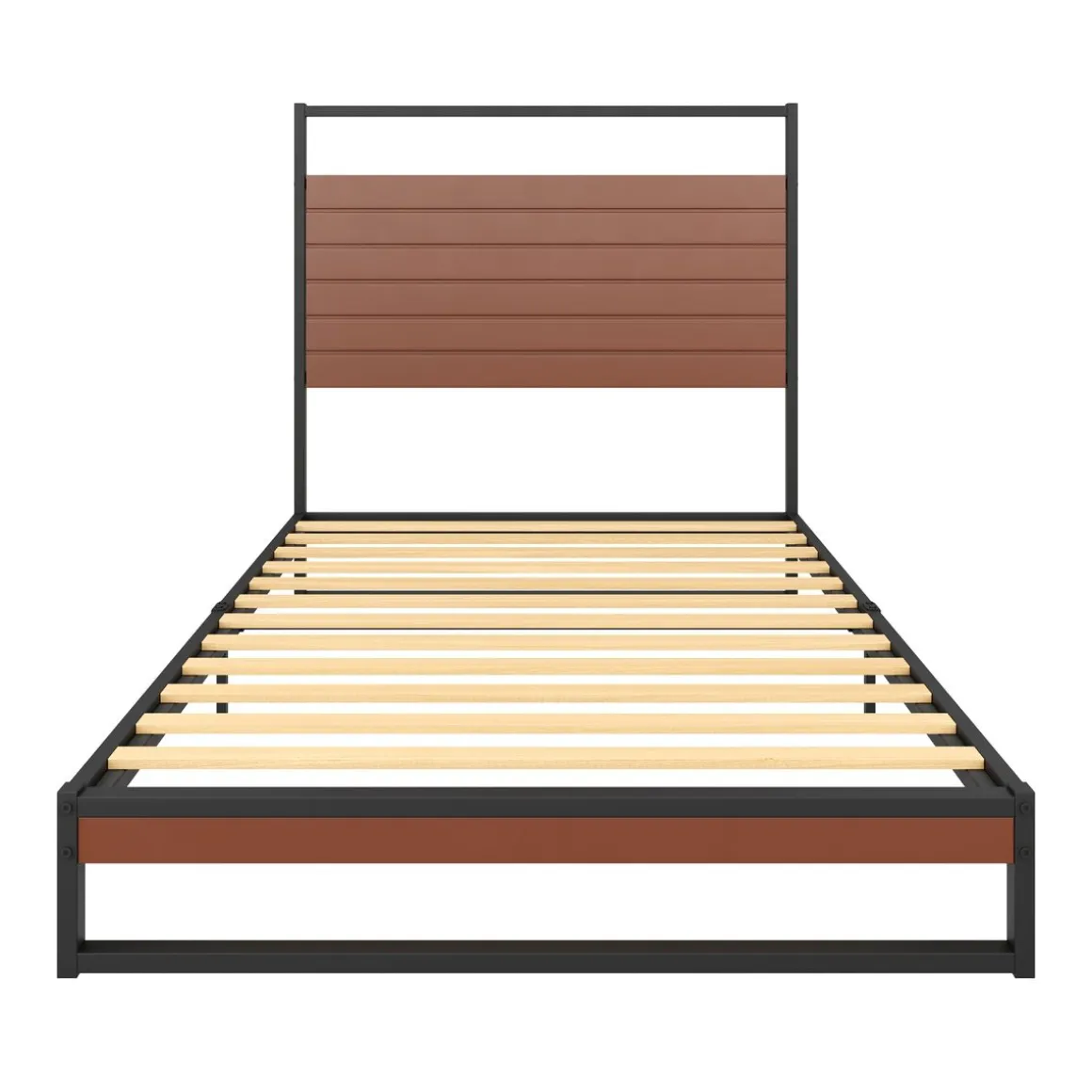 Metallbett INGRID 90 x 200 cm schwarz/natur