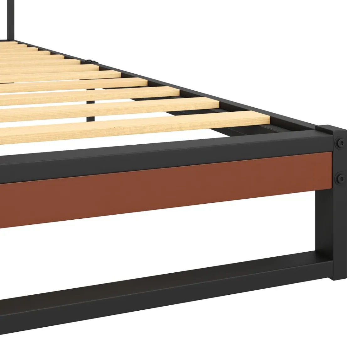 Metallbett INGRID 90 x 200 cm schwarz/natur