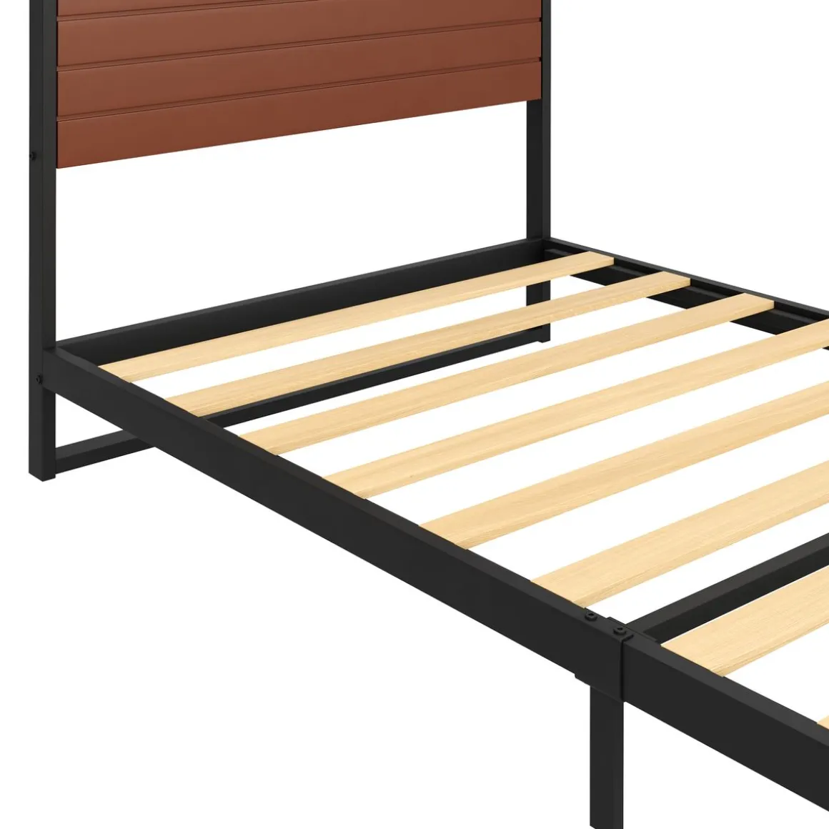 Metallbett INGRID 90 x 200 cm schwarz/natur