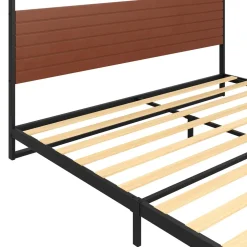 Metallbett INGRID 180 x 200 cm schwarz/natur