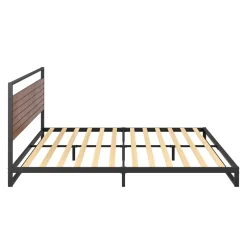 Metallbett INGRID 180 x 200 cm schwarz/natur
