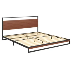 Metallbett INGRID 180 x 200 cm schwarz/natur