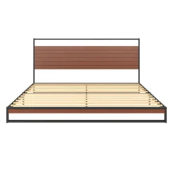 Metallbett INGRID 180 x 200 cm schwarz/natur