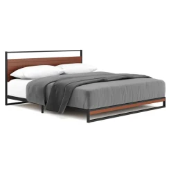 Metallbett INGRID 180 x 200 cm schwarz/natur