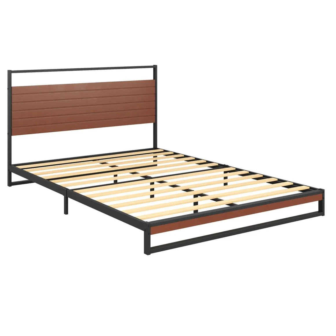 Metallbett INGRID 140 x 200 cm schwarz/natur