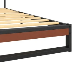 Metallbett INGRID 140 x 200 cm schwarz/natur