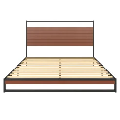 Metallbett INGRID 140 x 200 cm schwarz/natur