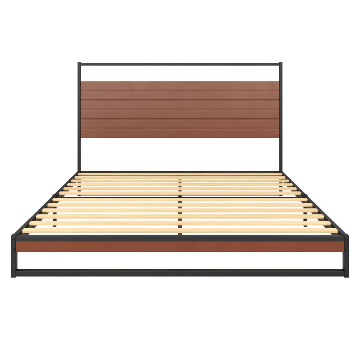 Metallbett INGRID 140 x 200 cm schwarz/natur