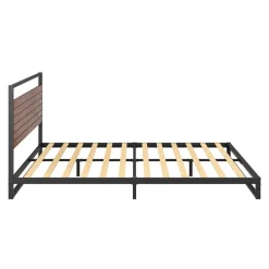 Metallbett INGRID 140 x 200 cm schwarz/natur