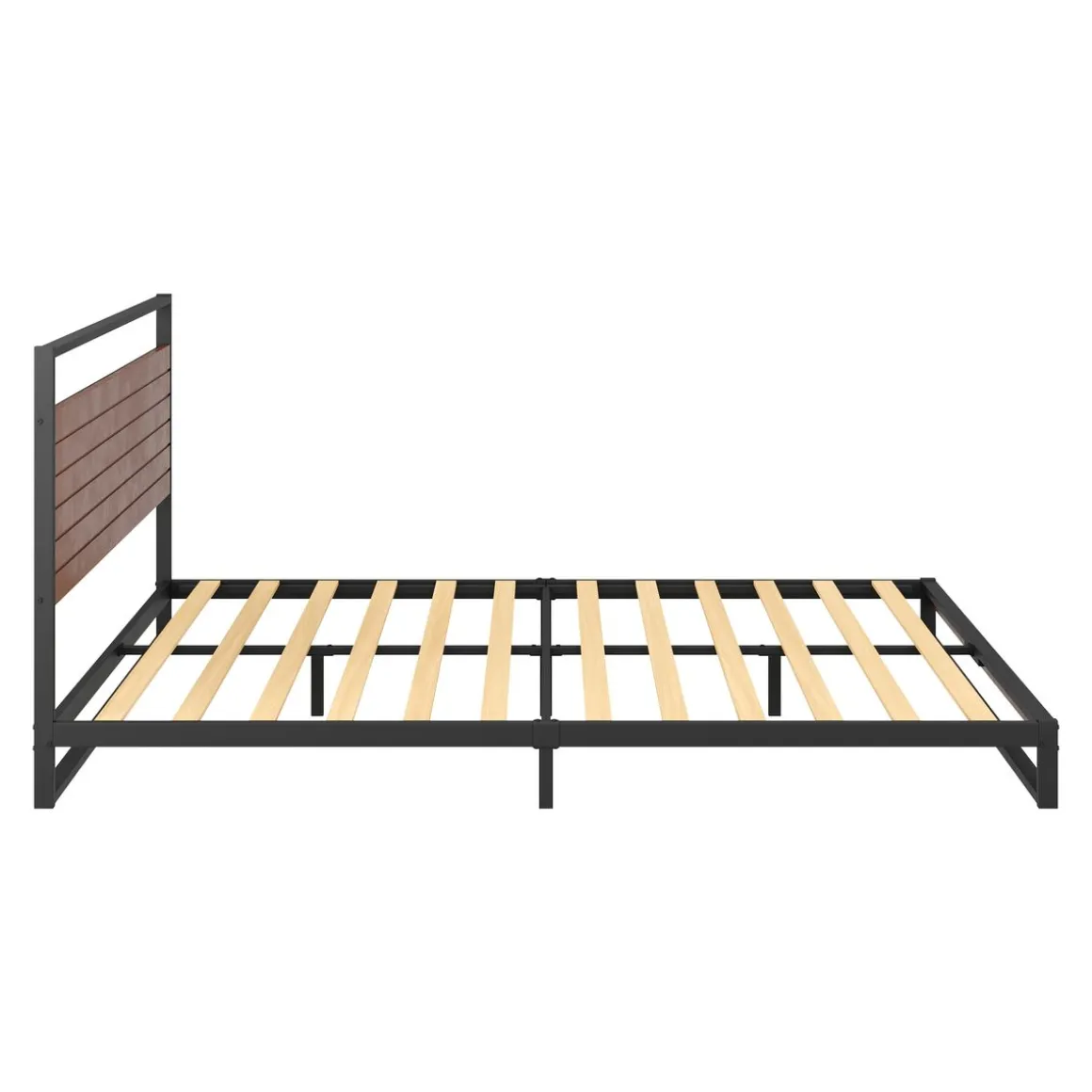 Metallbett INGRID 140 x 200 cm schwarz/natur