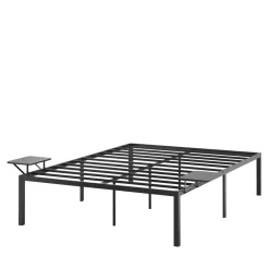 Metallbett MAREN mit Ablagen 140 x 200 cm schwarz