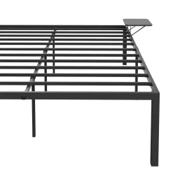 Metallbett MAREN mit Ablagen 140 x 200 cm schwarz