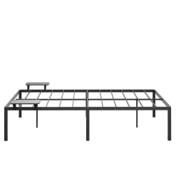 Metallbett MAREN mit Ablagen 140 x 200 cm schwarz