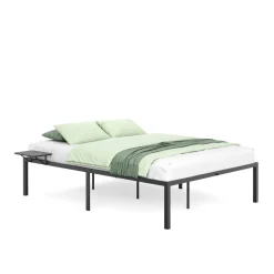 Metallbett MAREN mit Ablagen 140 x 200 cm schwarz