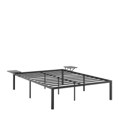 Metallbett MAREN mit Ablagen 140 x 200 cm schwarz