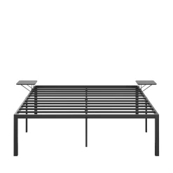 Metallbett MAREN mit Ablagen 140 x 200 cm schwarz