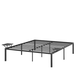 Metallbett MAREN mit Ablagen 160 x 200 cm schwarz