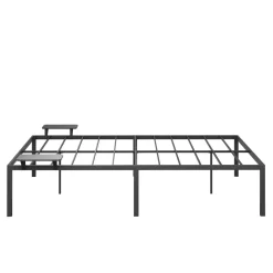 Metallbett MAREN mit Ablagen 160 x 200 cm schwarz