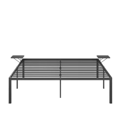 Metallbett MAREN mit Ablagen 160 x 200 cm schwarz