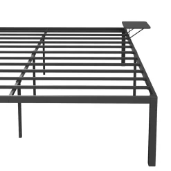 Metallbett MAREN mit Ablagen 160 x 200 cm schwarz