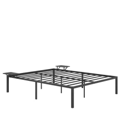 Metallbett MAREN mit Ablagen 160 x 200 cm schwarz