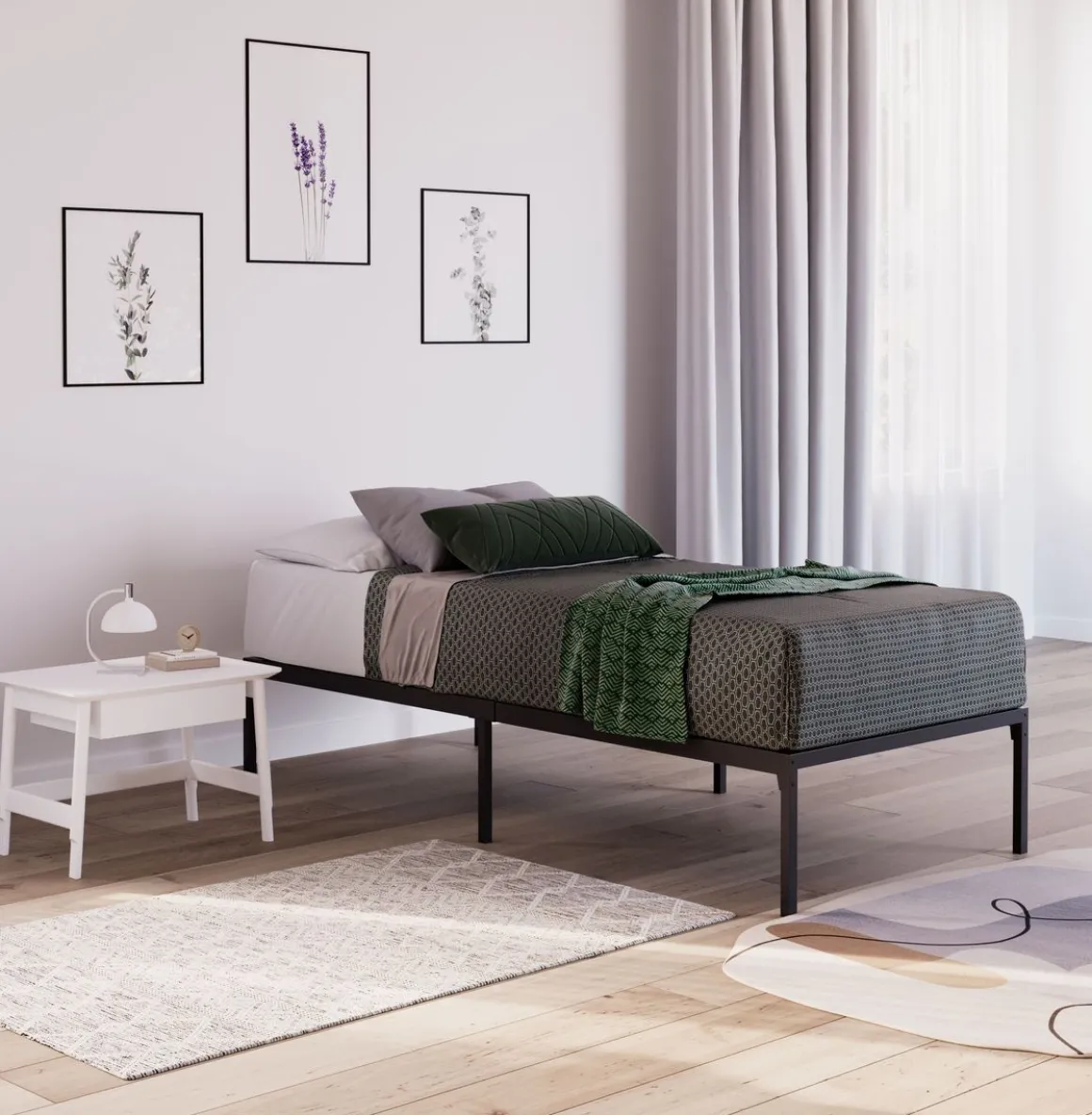 Metallbett SERENA 90 x 200 cm schwarz